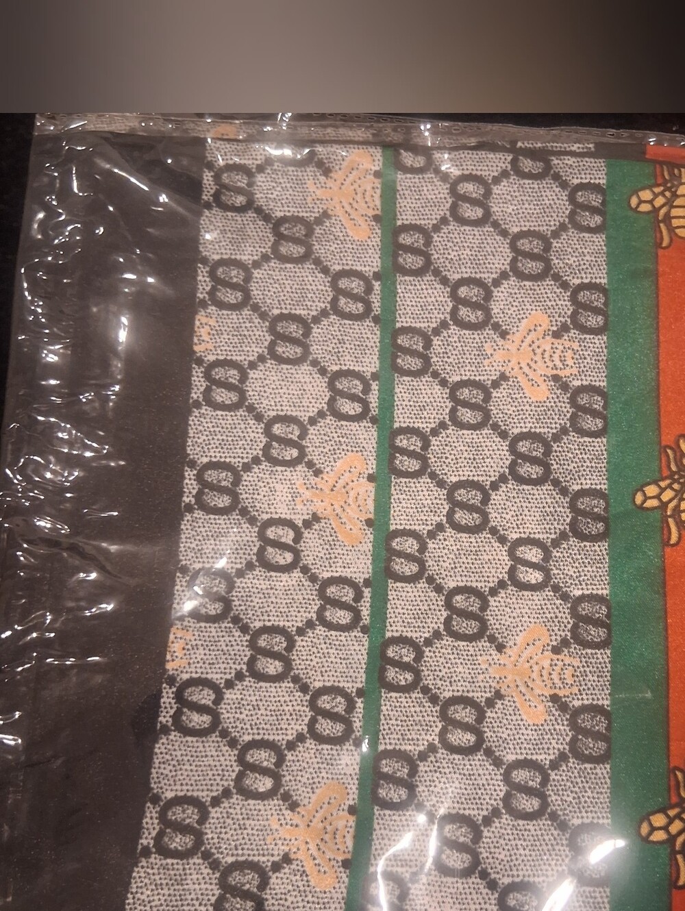 Black, Green Scarf